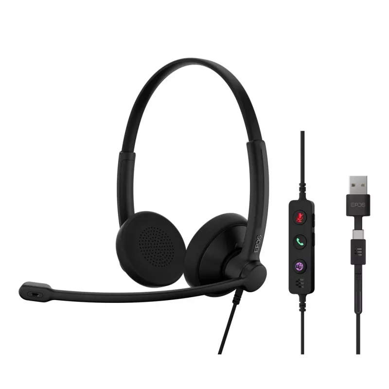 Headset EPOS IMPACT 100 UC Stereo USB-C+A káblový ľahký pohodlný
