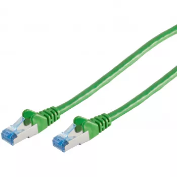 Sieťový kábel S/CONN 75711-0.25G zelená 0.25 m Cat6a S/FTP