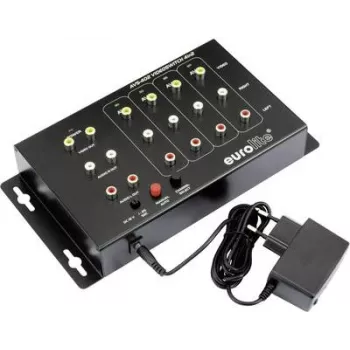 Composite prepínač EUROLITE AVS-402 4-kanálový composite video prepínač (model 81013101)