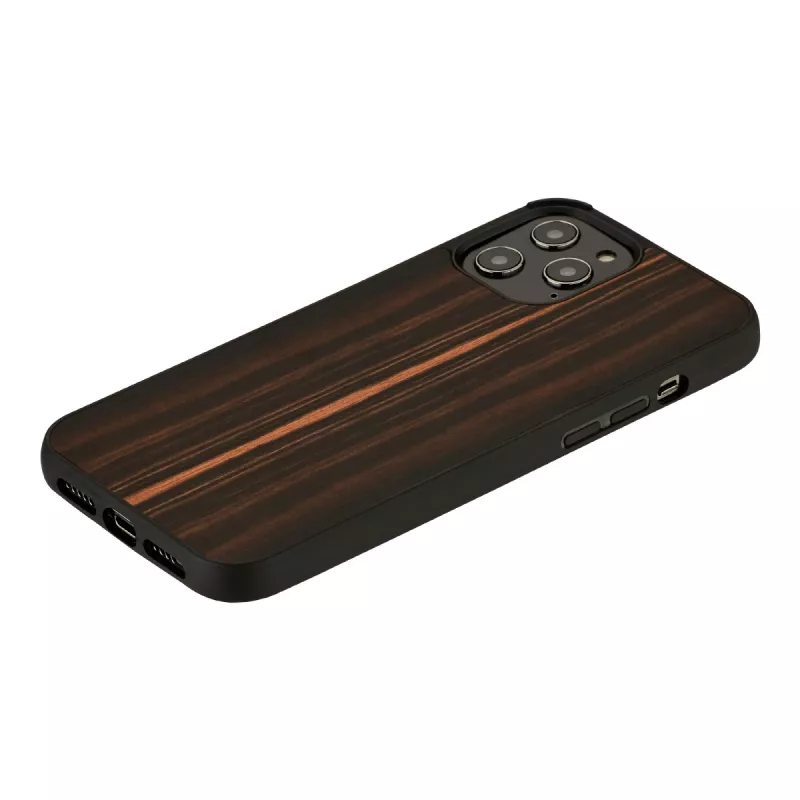 Puzdro na telefón Man and Wood pre iPhone 12 / 12 Pro — ebenové drevo čierna