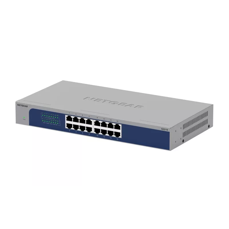 NETGEAR GS516-300EUS sieťový switch Unmanaged Gigabit Ethernet (10/100/1000) sivý