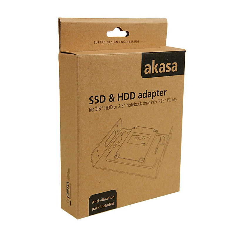 Akasa AK-HDA-01 - adaptér pozície disku - 5,25 na 3,5 / 2,5 (8,9 cm na 8,9 / 6,4 cm)
