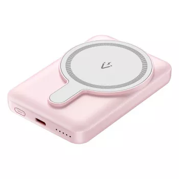 Powerbank Vention FHSP0 5000 mAh s bezdrôtovým nabíjaním, USB-C, 3 A výstup, ružová