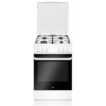 Voľne stojaci sporák Amica SHM51071W elektro plynový biely 4 plynové zóny 63L