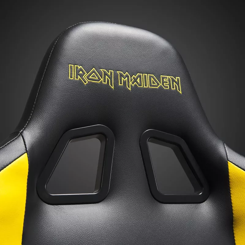 Subsonic SA5609-IM1 Pro Iron Maiden Killers herné kreslo, 3D podrúčky, syntetická koža, sklon 90°-135°, 120 kg, čierne so žltou výšivkou
