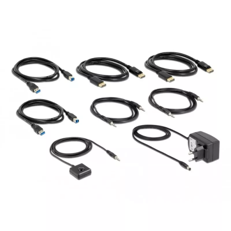 KVM prepínač DeLOCK DisplayPort 1.4 8K 60Hz USB Audio