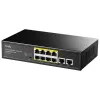 Sieťový switch Cudy FS1010PG — 10/100 Mbps, 8 PoE portov, 2 Uplink, 120W PoE rozpočet, kovové puzdro