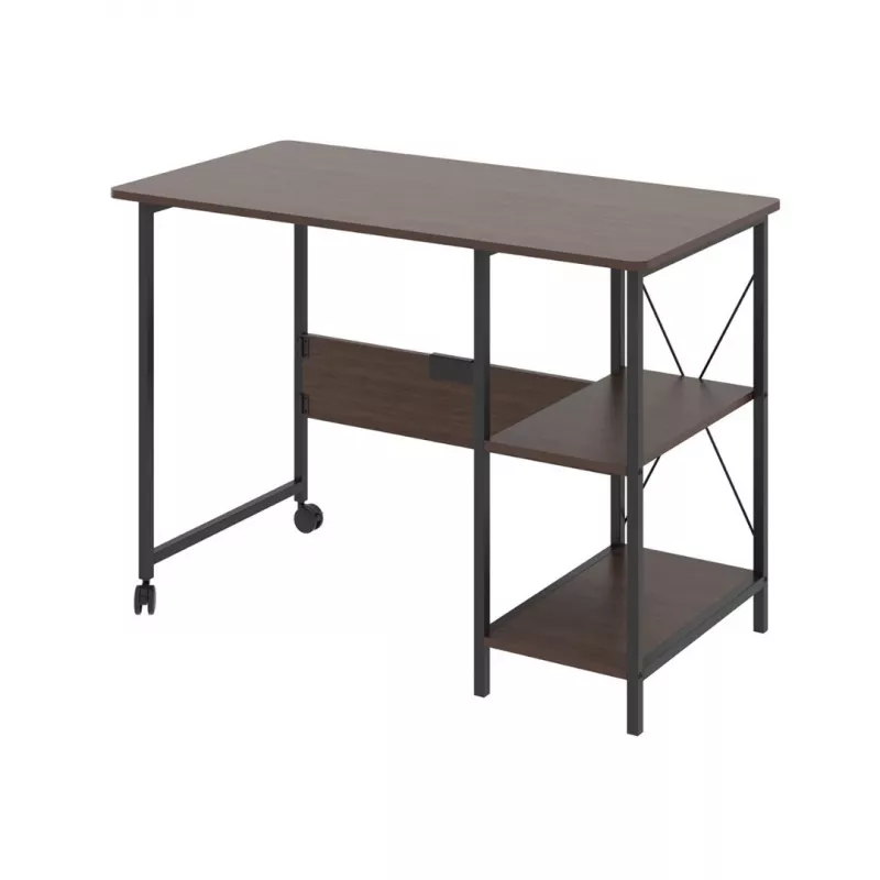 Maclean Loft sklápací stôl, rozmery: 107x45x75 cm, max. 150 kg, s doskou stola, tmavá orechová farba, MC-411 B