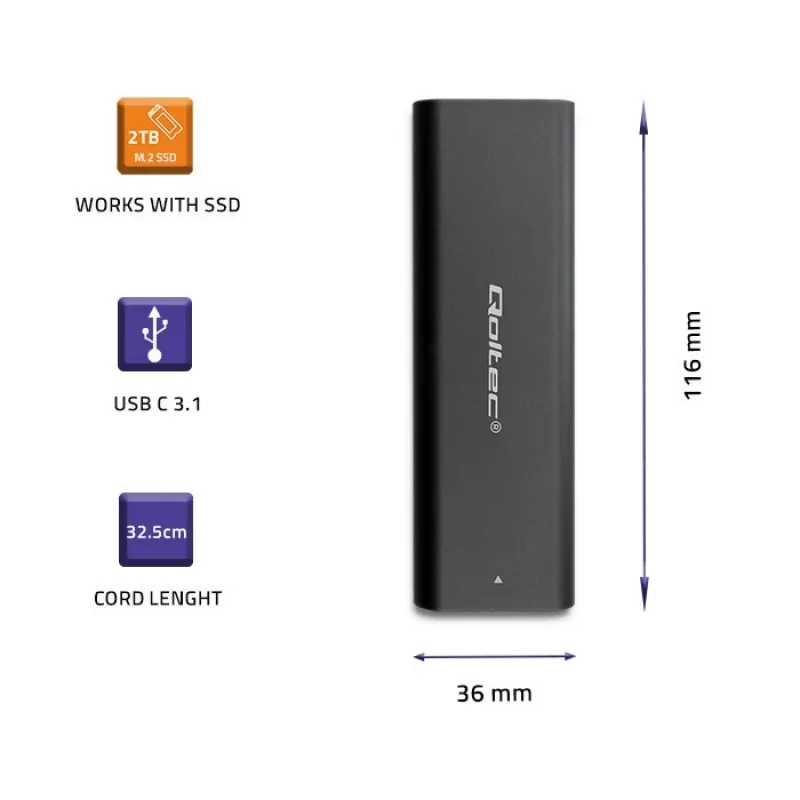 Puzdro na disky M.2 SATA SSD | NGFF | USB Type-C
