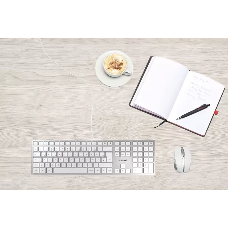 Klávesnica CHERRY KC 6000 slim univerzálna USB QWERTZ nemecká strieborná