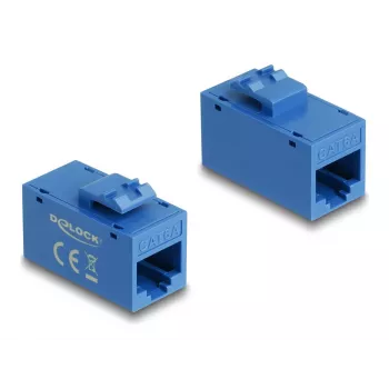Keystone modul DELOCK 90642 — plochý RJ-45 modul, modrý, 16,2×30×20,5 mm