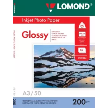 Lomond fotografický atramentový papier lesklý 200 g/m² A3, 50 listov