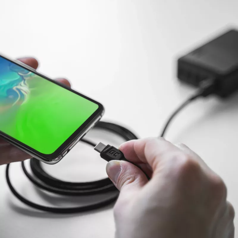USB kábel Green Cell KABGC19 USB 2.0 2m USB A USB C čierny