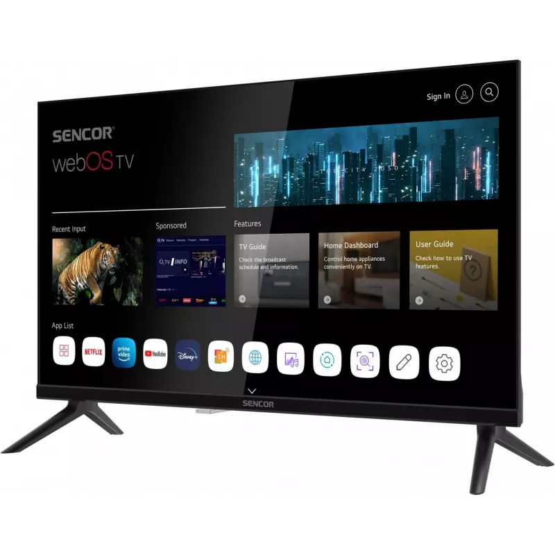24 palcový LED Smart Display televízor SENCOR SLE 24S830MB — HD rozlíšenie, energetická trieda E