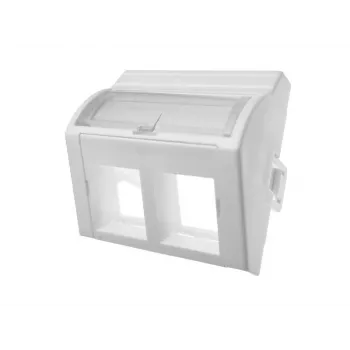 Adaptér 45x45 2xRJ45 konvexný zahnutý Alantec OS022 — 2-portový RJ45 uhlový adaptér