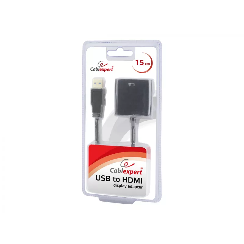 USB grafický adaptér GEMBIRD A-USB3-HDMI-02, HDMI výstup, až do 1920x1080, čierny, 36 g