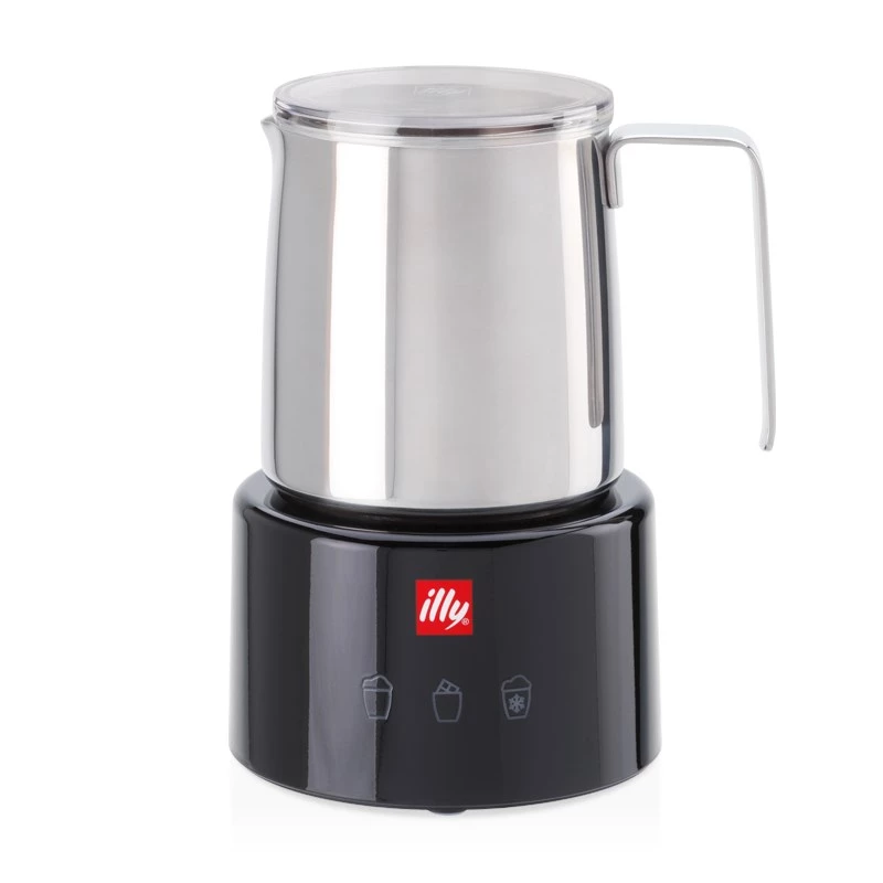 Šľahač mlieka / ohrievač mlieka Illy 23760 čierny nehrdzavejúca oceľ 250ml