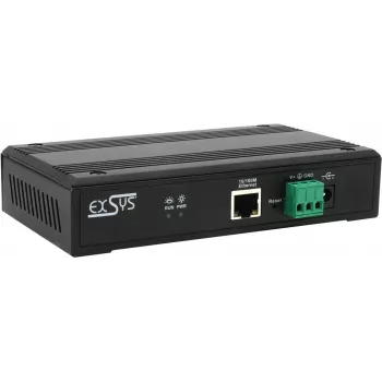 Sériový server zariadení Exsys EX-61004 — 4x RS232/422/485 porty, vrátane napájacieho zdroja