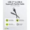 Goobay USB-C kábel Fabric Supersoft s kovovými konektormi, 2 m, čierny (2m, USB 2.0, 60W), USB kábel