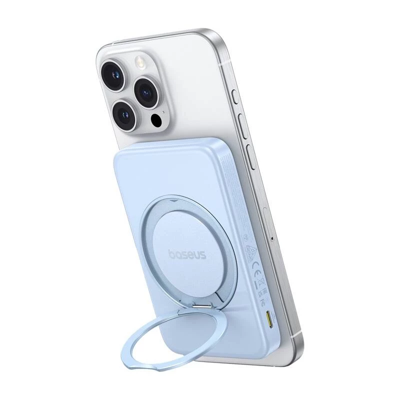 Powerbank Baseus PicoGo Qi2 5000 mAh 20 W modrá prenosná nabíjačka bezdrôtová a káblová