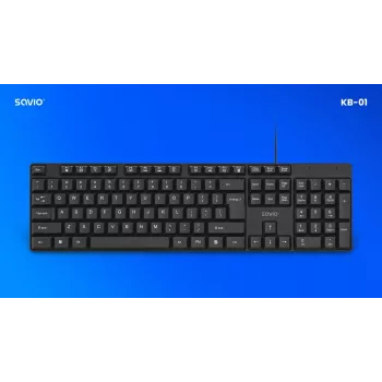 Savio KB-01 klávesnica Home/Office USB QWERTY US angličtina čierna