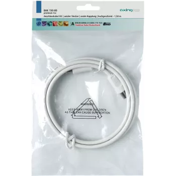 Koaxiálny kábel Axing BAK 350-80 3,5 m IEC biely