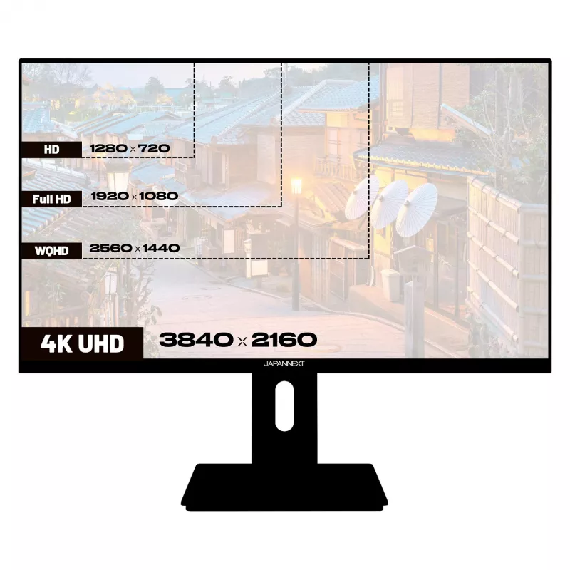 JAPANNEXT 4K UHD monitor 60,45cm (23,8) 3840x2160 pixelov, IPS panel, 8 ms, 60 Hz, AMD FreeSync, HDMI, DisplayPort (JN-IPS2380UHDR-C65W-HSP)