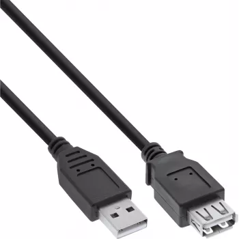 USB 2.0 predlžovací kábel InLine B-34610B USB-A konektor samec na samica, čierny, balenie 100 ks