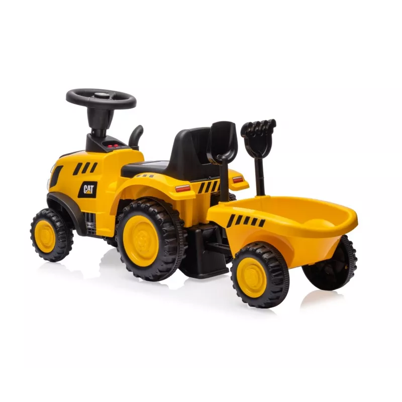 CAT Vozidlo traktor s prívesom žlté na sedenie