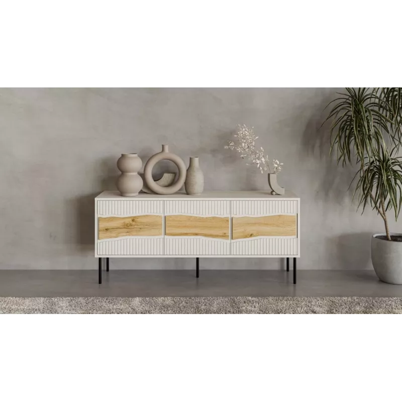 TV skrinka Cama INSERTO 3D 143,5x40x61,5 cashmere + LED