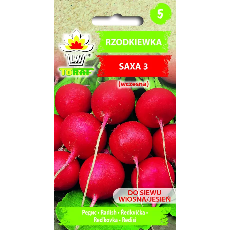 Saxa 3 semená reďkovky, 10 g balenie semien zeleniny