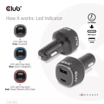CLUB3D auto nabíjačka pre notebook/laptop 63 Watt, auto, zapaľovač, 24 V, čierna