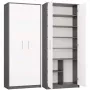 OLIV 2D CLOSED SHELVING UNIT, antracit/biela sada