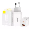 Baseus Super Si Pro rýchlonabíjačka USB + USB-C 30W (biela)