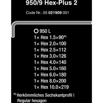 Sada imbusových kľúčov Wera 05021909001