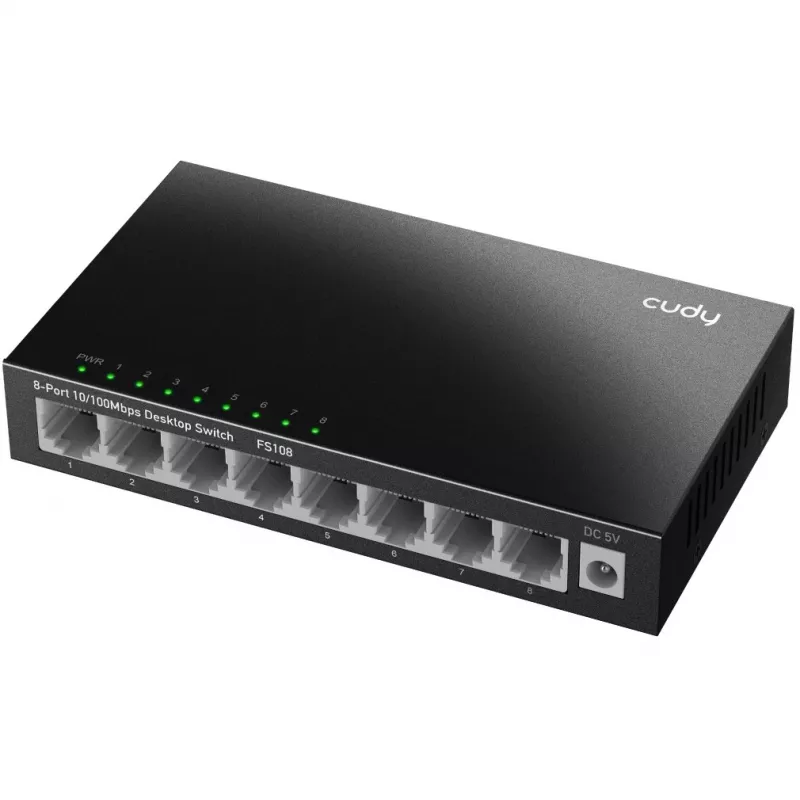 Neřízený switch Cudy FS108 8 portov Fast Ethernet 10/100 čierny