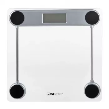 Elektronická osobná váha CLATRONIC PW 3368 — max. 150 kg, presnosť 100 g, sklenená plošina