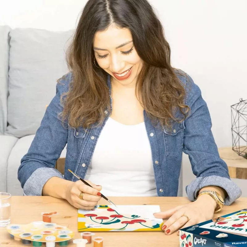 Maliarska sada Ravensburger CreArt – čerešne (dizajn 25514) – kreatívna maliarska sada pre dospelých a mládež