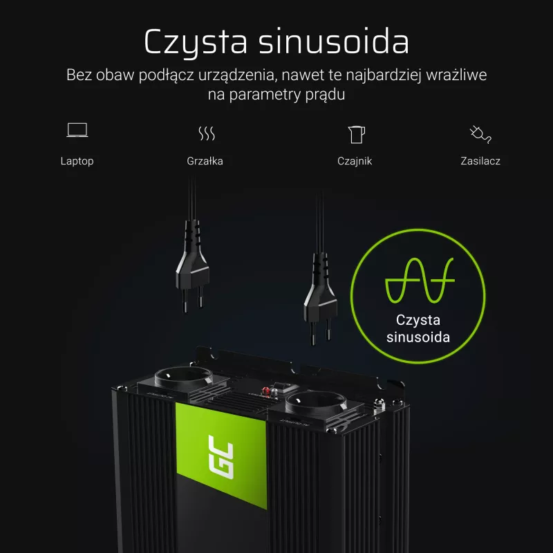 Green Cell INV11 menič napätia do auta 2000 W čierny
