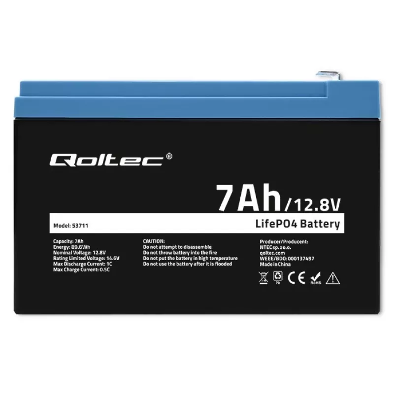 LiFePO4 batéria 12,8V 7Ah, 89,6Wh, BMS