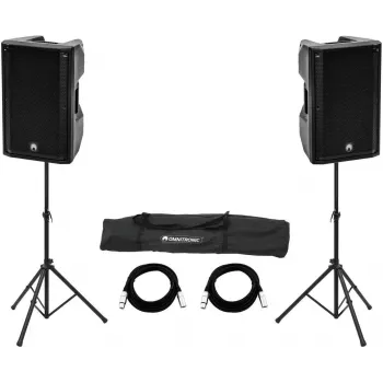 Sada aktívnych reproduktorov Omnitronic XKB-215A — 2×15-palcové meniče, 2000W špička