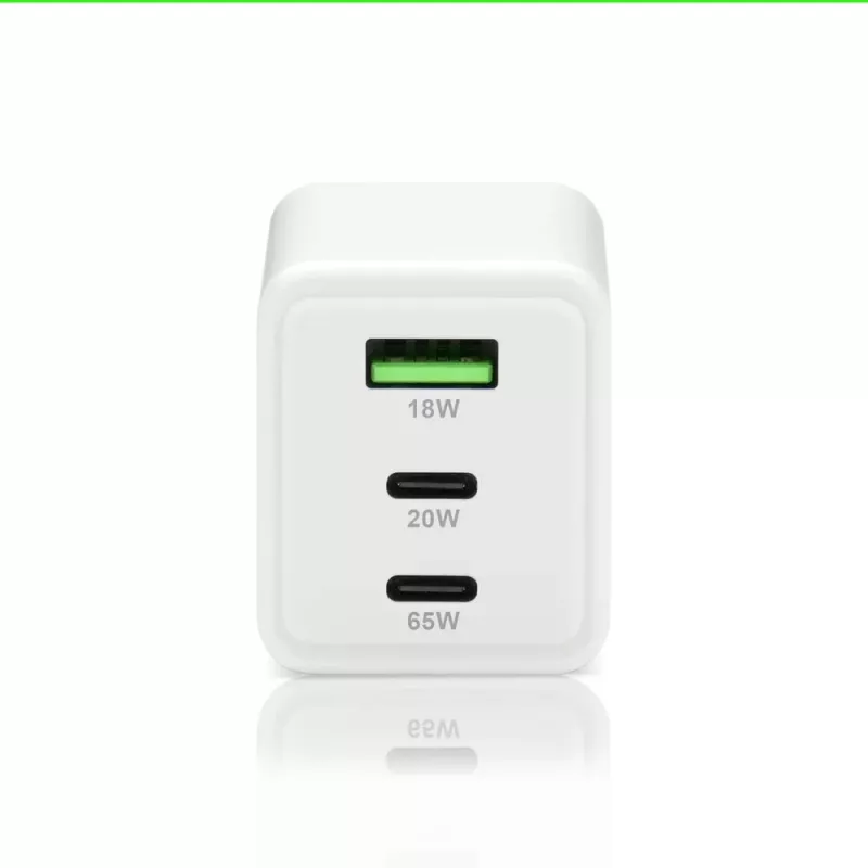 Napájacia nabíjačka everActive SQ-655Q 65W, 1×USB-A + 2×USB-C rýchle nabíjanie