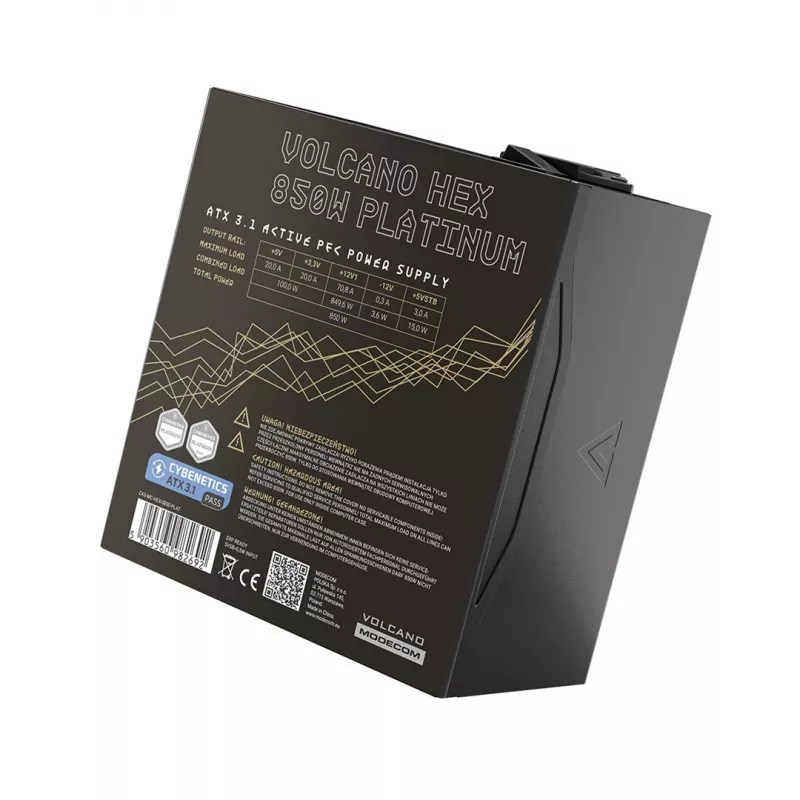 Napájací zdroj MODECOM Volcano Hex 850W Platinum modulárny ATX 850 W 80 Plus Platinum
