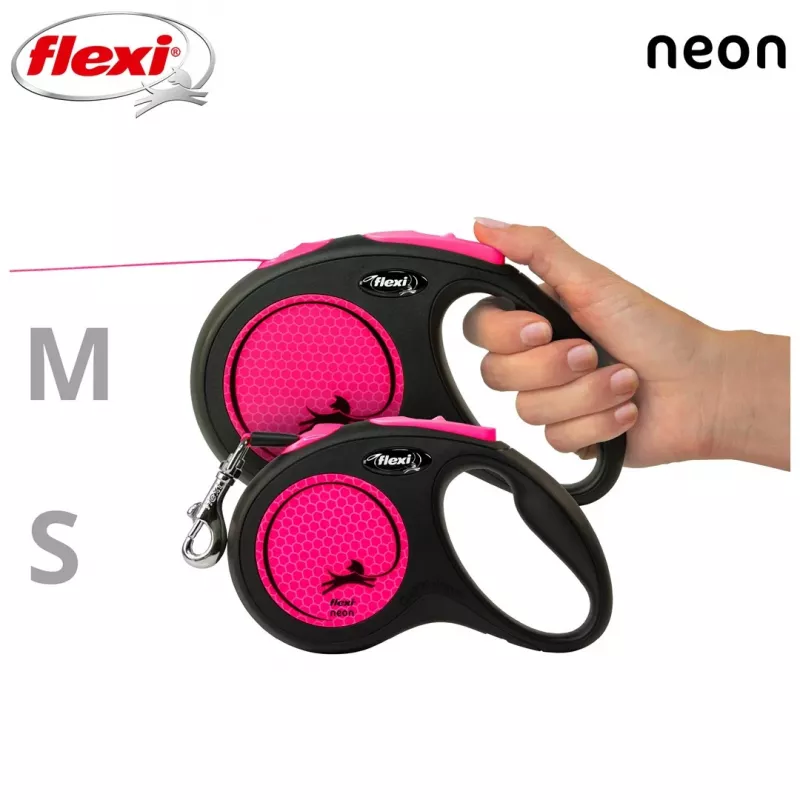 Flexi New Neon S 5 m psie automatické vodítko