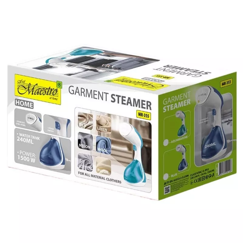 Napärovacia kefa Maestro MR-355-AQUAMARINE 1500W ručná napärovacia kefa, vertikálne naparovanie