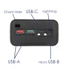Akyga AK-BC-05 Skrinka na powerbanku 37000 mAh, 12x 18650, 22,5W, Qi, USB-C, 2x USB-A, Lightning