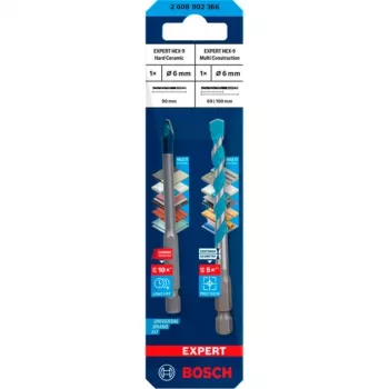 Sada vrtákov Bosch Expert HEX-9 MultiConstruction 6 mm, 2-dielna