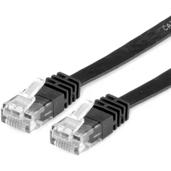 VALUE - Patch kábel - RJ-45 (M) na RJ-45 (M) - 1,5 m - UTP - CAT 6a - bezhalogénový, tvarovaný, skrútený, plochý - čierny (21.99.0824)