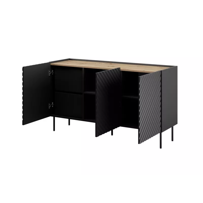 3D2SZ komoda ONDA 150x45x85 čierna