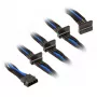 SilverStone 4-pin Molex na 4x SATA kábel, 300 mm - čierny/modrý